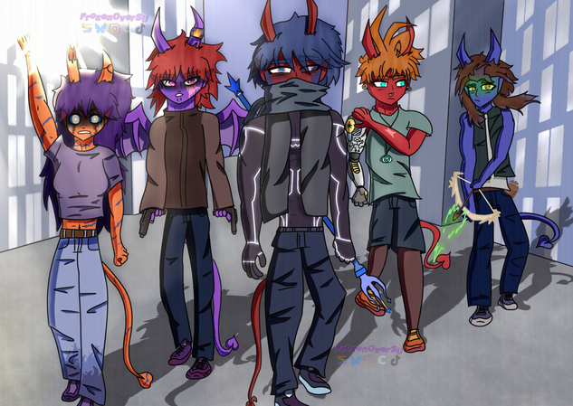 Six sinners fight for darkness Six sinners fight for darkness